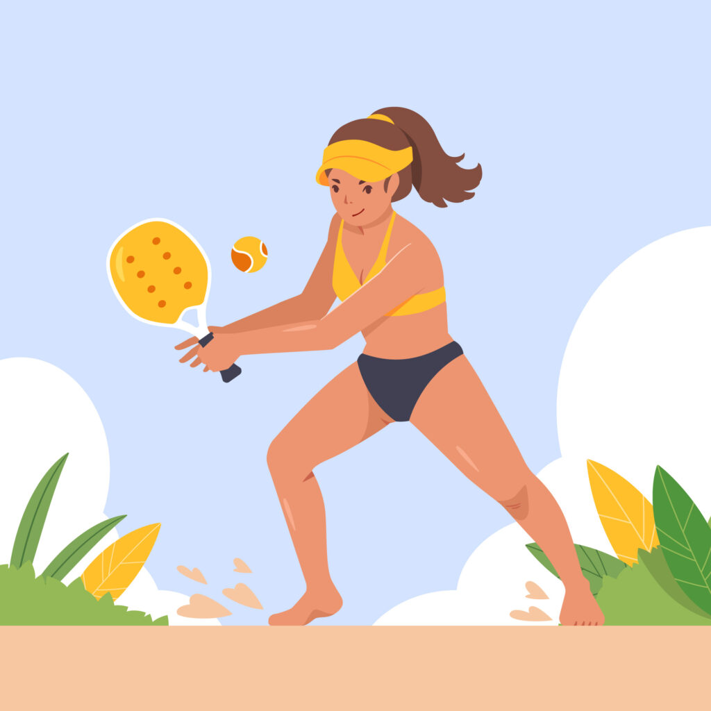 Jogador de beach tennis em sessão de fisioterapia para beach tennis