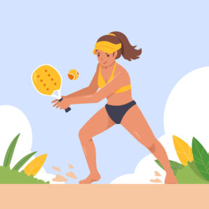 Jogador de beach tennis em sessão de fisioterapia para beach tennis